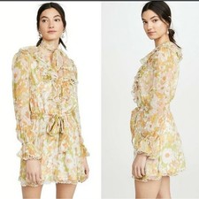 Zimmermann 'The Love Struck' Above The Knee Scalloped Romper Mini Dress 