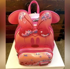 Loungefly Disney Minnie Mouse Pink Confetti Mini Backpack - NWT