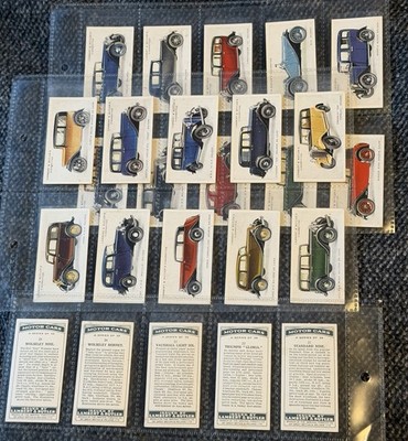 Lambert & Butler Motor Cars (grauer Rücken) 1934 Full Set 25 Zigarettenkarten - GD/VG