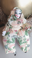 Harlekin Puppe Clown venezianisch Pierrot pastell