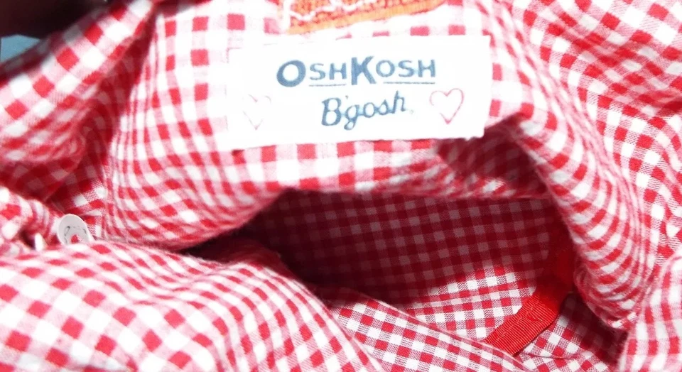 OSH KOSH girls blue handbag unique design STRAWBERRY FLORAL  gingham Plaid - Image 3 of 4
