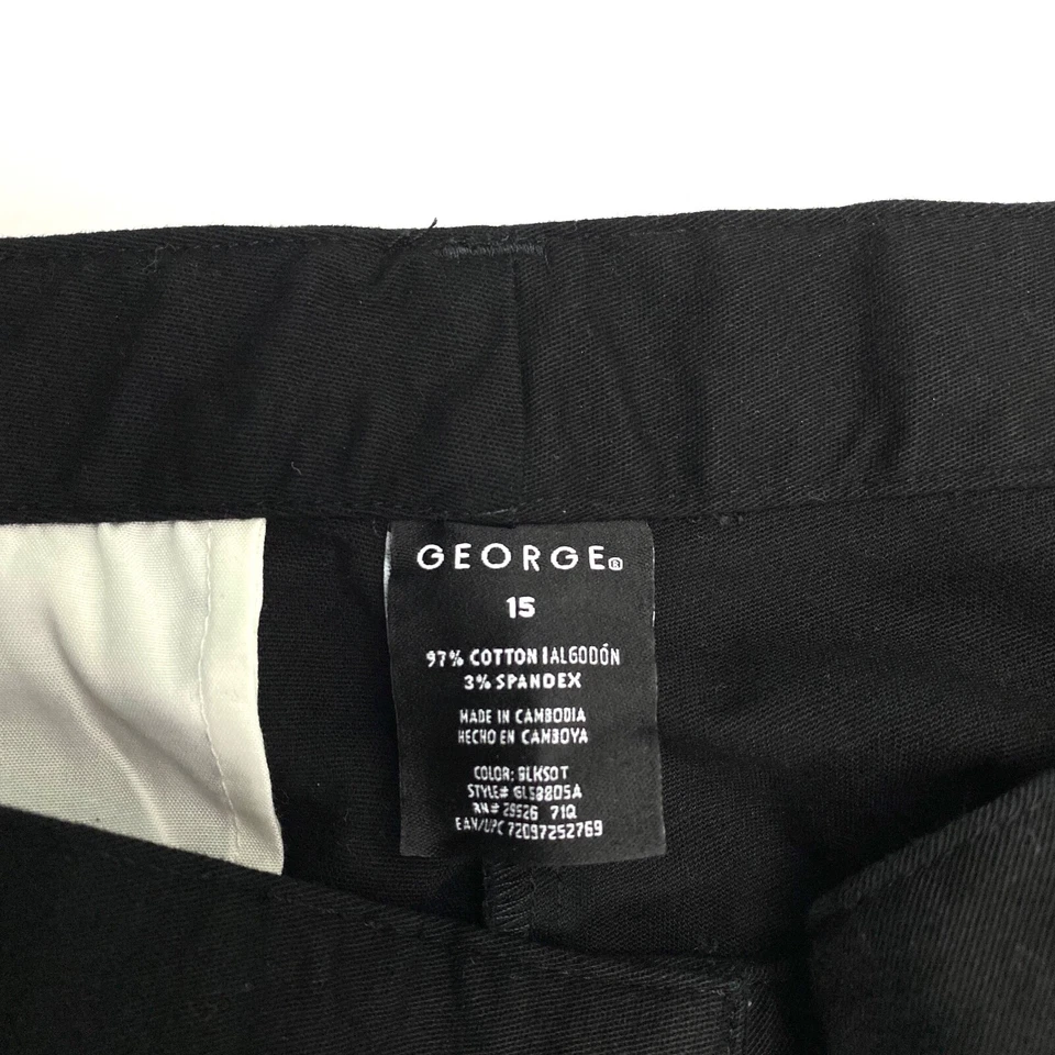 Pantalones chinos negros George Bootcut para niños talla 15 Foto 3 de 3