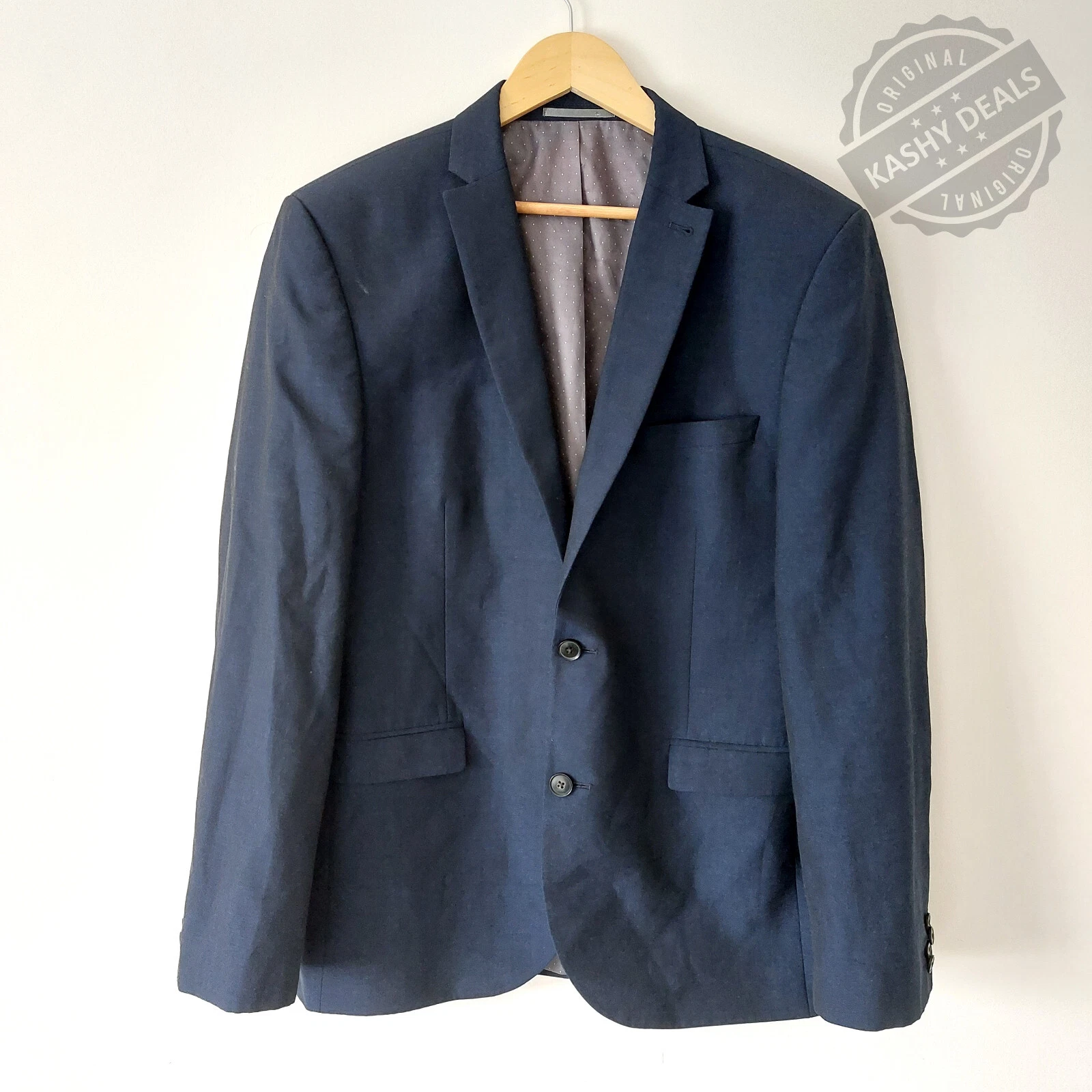Next Woolmark Wool Rich Blend Tailored Fit Jacket Blue - 42R