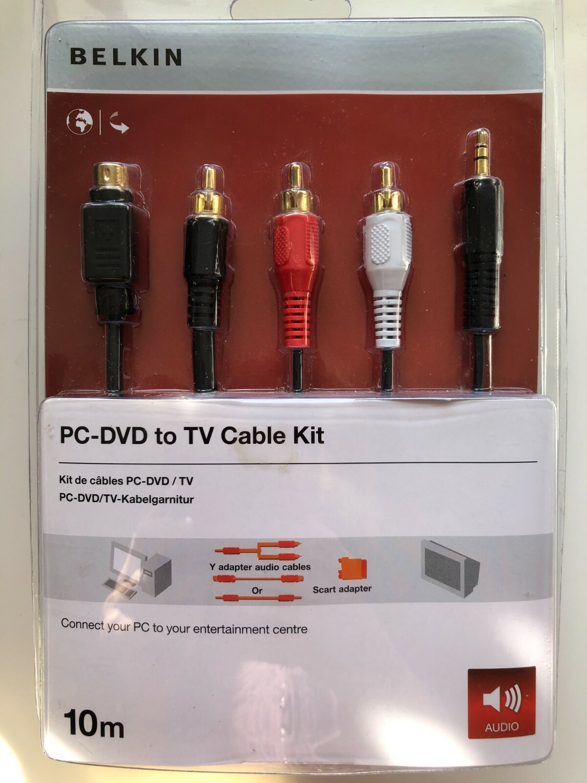 Kit de cable BELKIN PC-DVD TV 10 m adaptador dispersión de cable/Y cables de audio 722868761977 | eBay