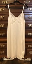 Sz 38 Tall Vintage Shadowline Slip Dress Womens Lingerie Gown Intimate Ivory USA