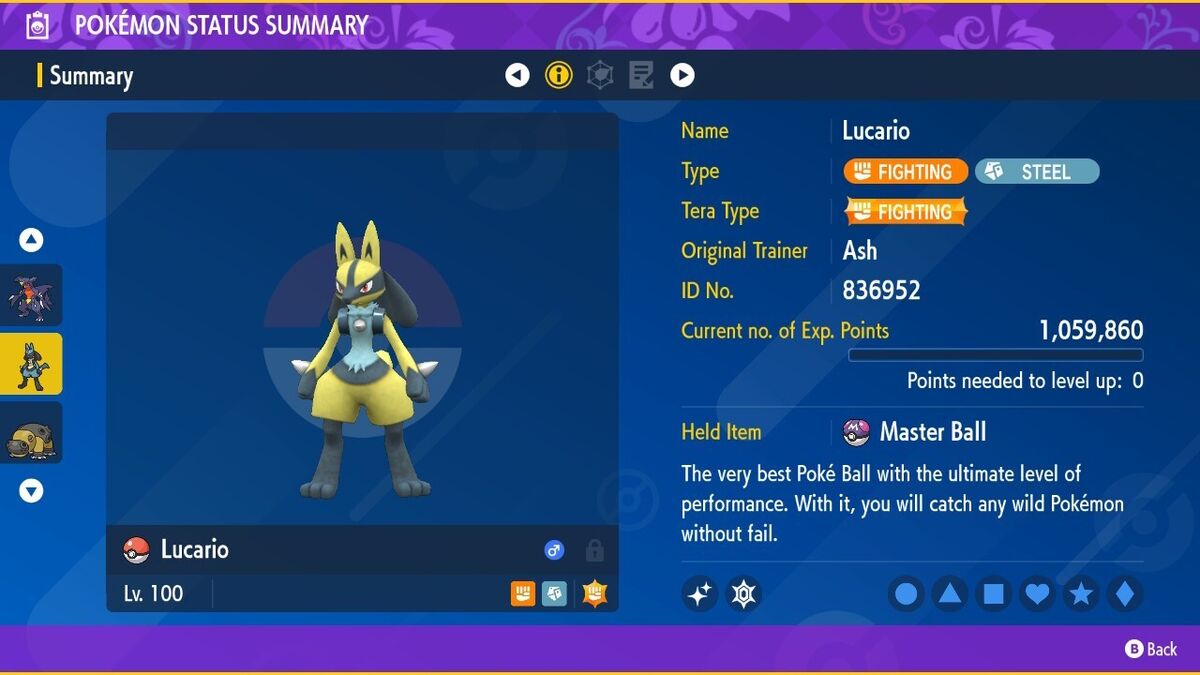 Pokemon Scarlet and Violet Shiny Lucario 6IV-EV Trained – Pokemon4Ever