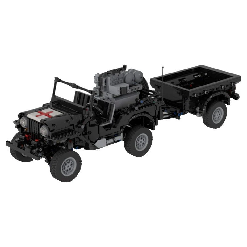 Custom MOC-44696 Dynamic Military Off-road Vehicles Trailer (1615pcs) Toys Gift - Image 3 of 4