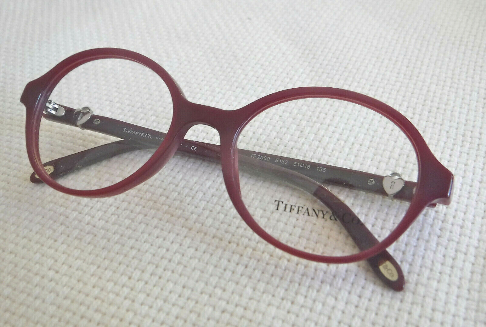 New Tiffany & Co Eyeglasses Cyclamen Frames w Silver Heart TF 2080 8152 / 51-18 Bardzo popularne oferty