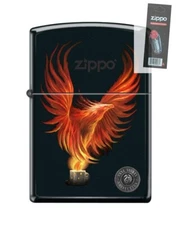 Zippo 85178 Anne Stokes Flaming FIREBIRD Black Matte Lighter + FLINT PACK