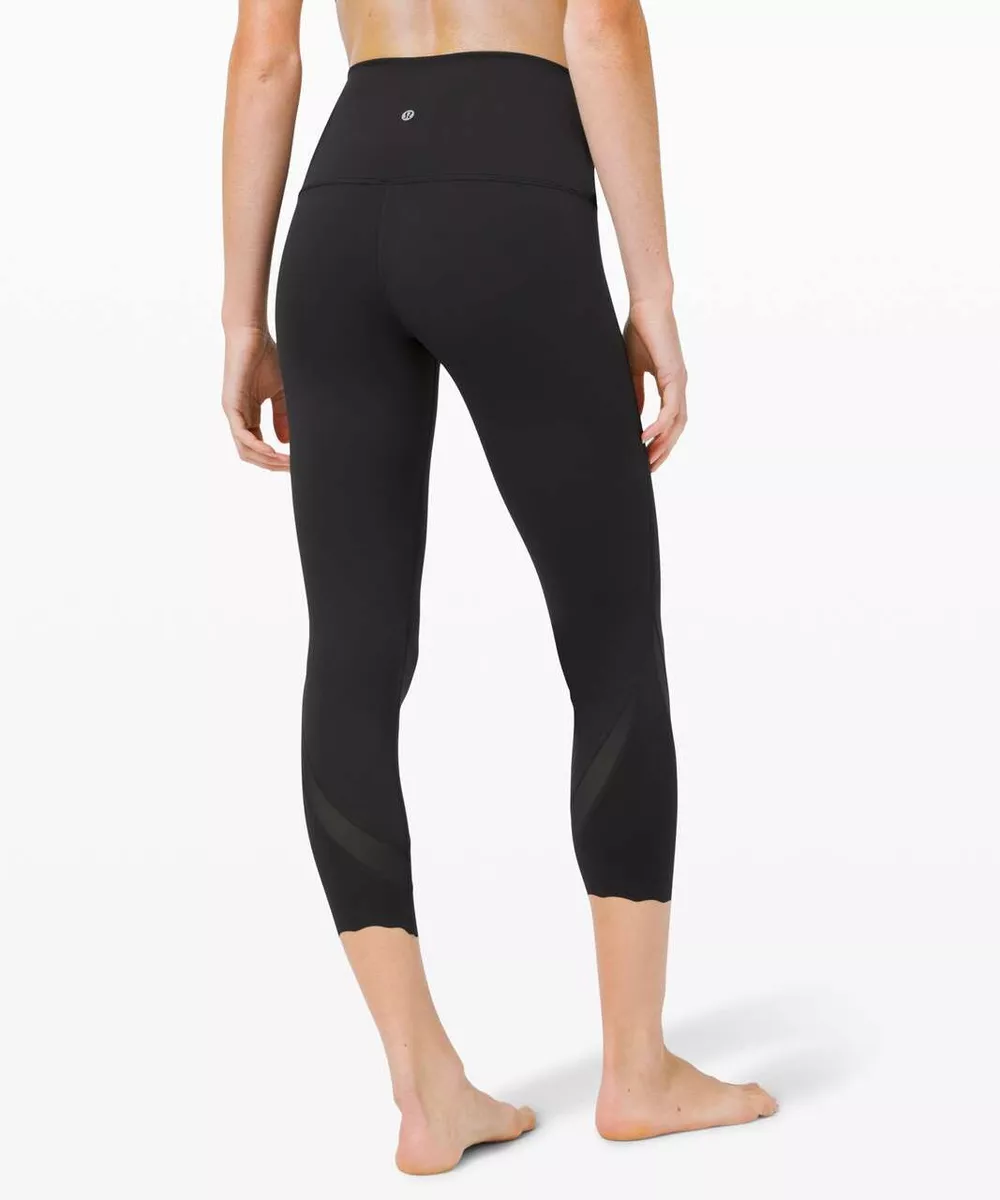 Lululemon Women Wunder Under Crop HR “23 *Sclp Black LW6BANS Size 4