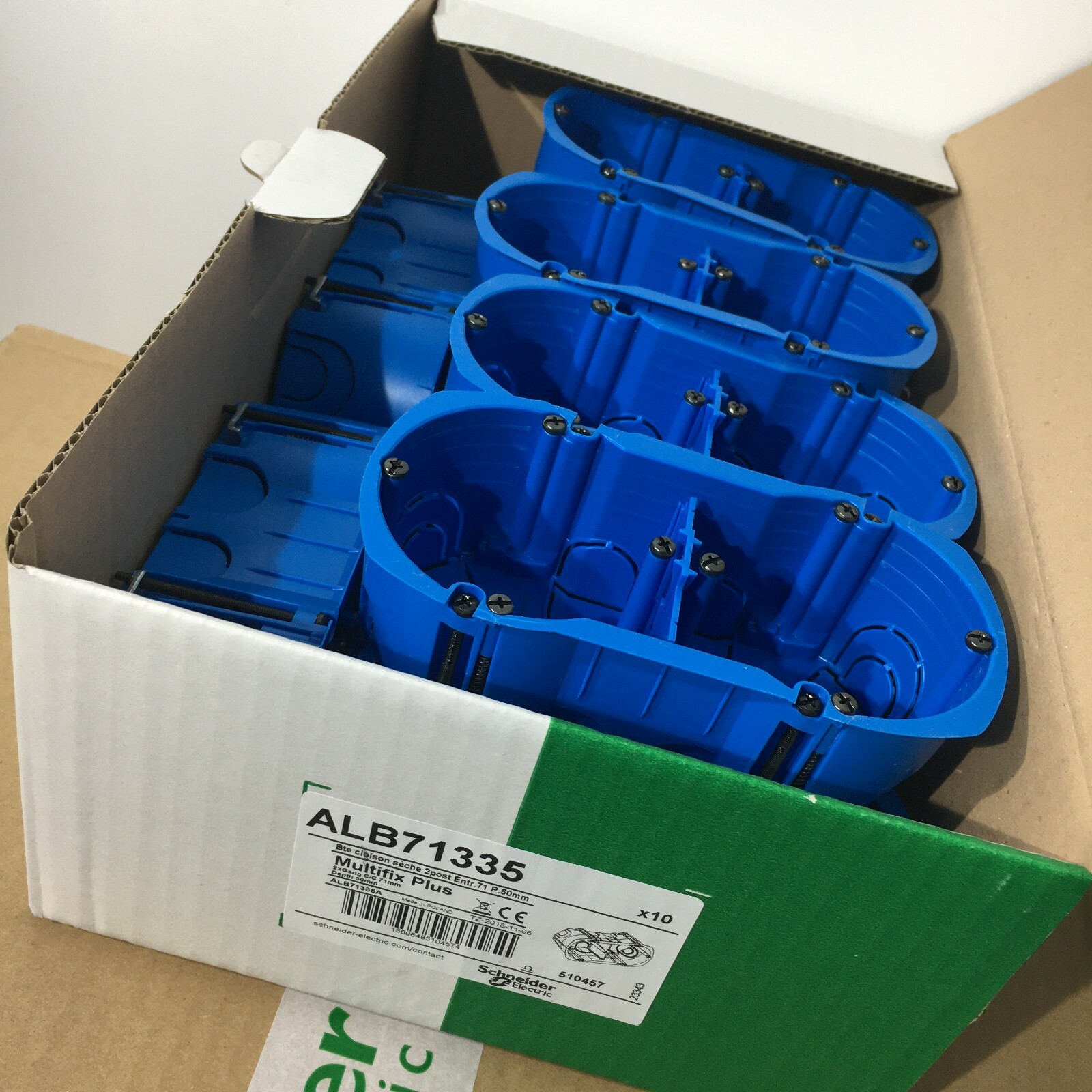 Boîte d'encastrement double Schneider P50mm pour intégrer vos modules domotiques