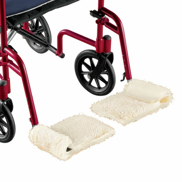 Faux Sherpa Wheelchair Footrest Covers Set of 2 by Collections Etc