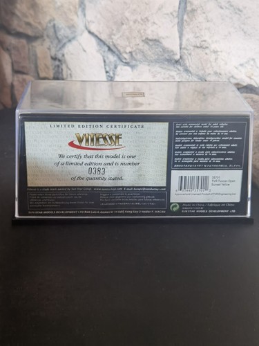 VITESSE 1/43 - VOITURE TVR TUSCAN OPEN 35701 YELLOW Tirage 2400 ex - EN BOITE - Foto 3 di 4