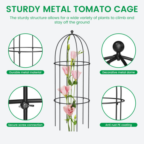 SLSY 3 Packs Garden Trellis,Tomato Cage for Climbing Plants Outdoor 47.2"x17.7" - Picture 3 of 39