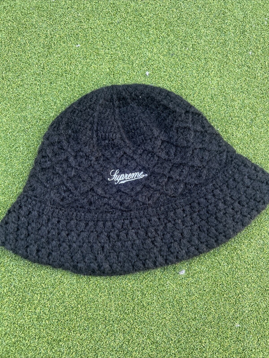 SUPREME 22AW Mohair Crochet Crusher Bucket Hat Knit Black SUPREME 22AW Mohair Crochet Crusher Bucket Hat Knit Black