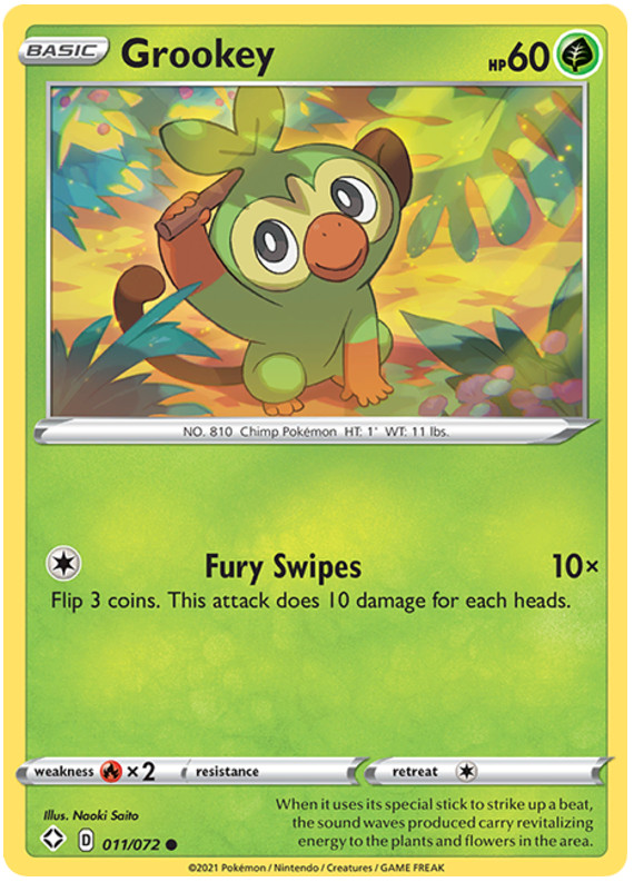 Grookey 011/072 Shining Fates Reverse Holo for sale online | eBay
