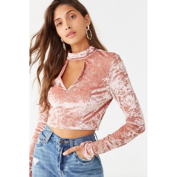 forever 21 velvet crop top