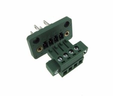 4-Pin 3.81mm Screw Terminal Block Plug Shrouded Flange - Panel Mount