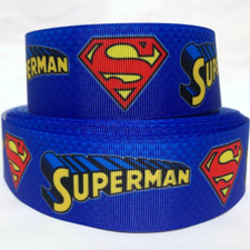 GROSGRAIN RIBBON 5/8", 7/8", 1.5"  3" Hero Superman Printed USA SELLER