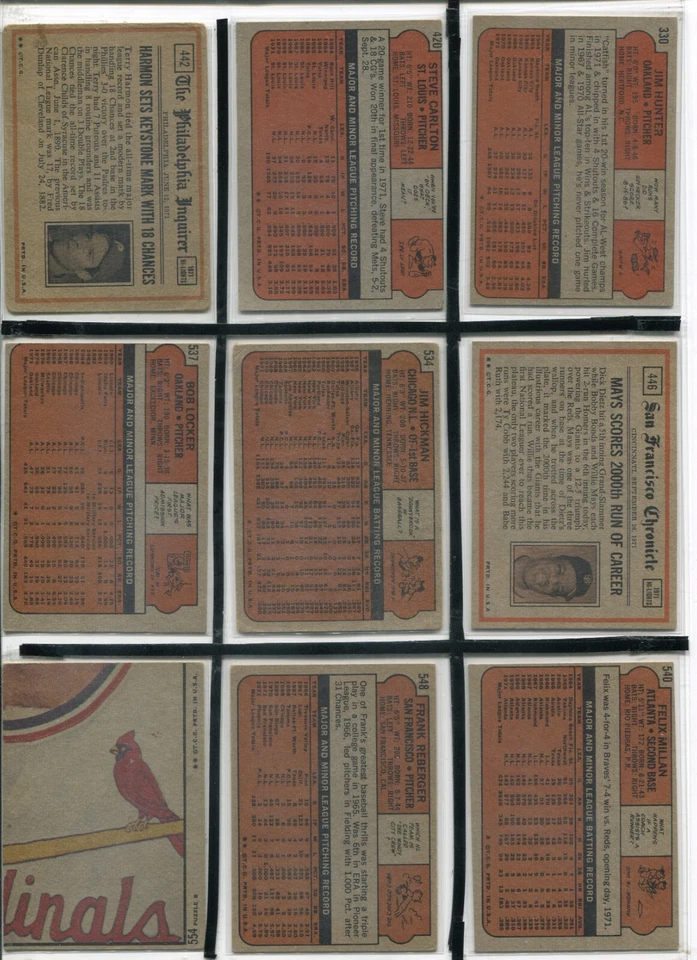 *C1 - 1972 Topps 22 card lot: Hunter, Carlton, Munson, Seaver, Santo, etc. - Image 2 of 4