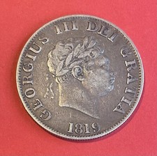 1819 Half Crown King George III Exceptional Silver Coin in VF Condition