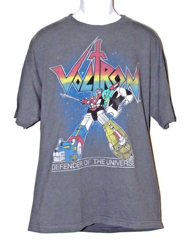 voltron defender of the universe mens t-shirt gray xl vintage