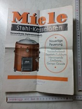 Altes orginales Werbeheft Miele Stahl Kesselofen , Waschkessel vor 1945