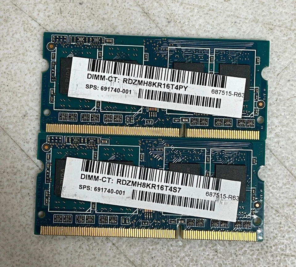 Ramaxel 4GB 1Rx8 PC3L-12800S | RMT3170EF68F9W | Lot of 2 - Image 3 of 3