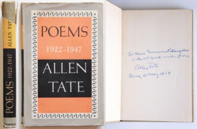  Allan Tate Poems 1922-1947 Scribner's Sons 1953 Signed handsigniert vom Dichter