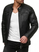 Men Black Genuine Leather Slim Fit Jacket Stylish, High Quality Fashion Jacket