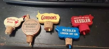 5 Vintage Pour Spouts- Advertising Almaden Brandy Gordons Kessler  William Penn