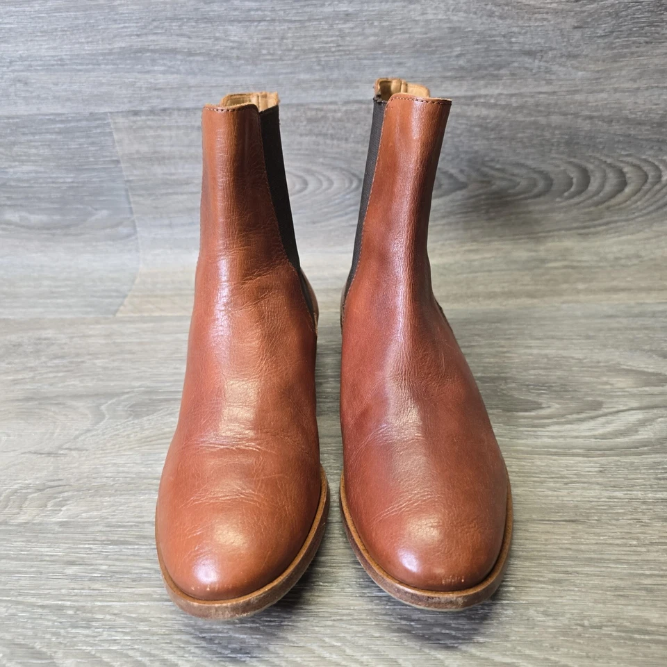 Botas Rive Gauche Firenze Saint Laurent para mujer 5,5 cuero marrón Chelsea Italia Foto 2 de 4