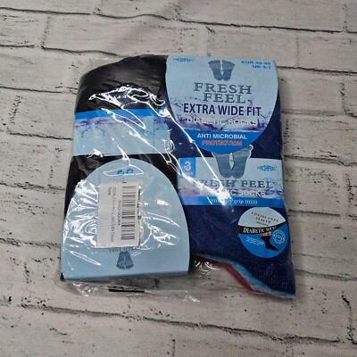 Fresh Feel Damen Diabetikersocken extra weite Passform 6 Paar UK 4-7 mehrfarbig