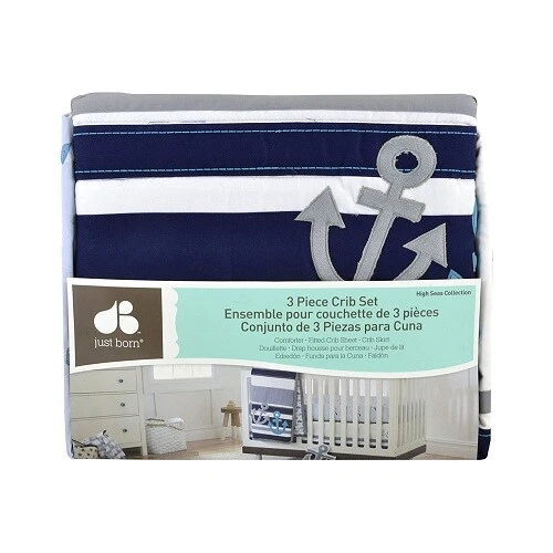 Conjunto de roupa de cama para berço Just Born High Seas Collection 8 peças inclui celular/lâmpada+++*novo* - Imagem 2 de 4