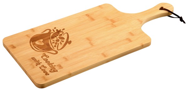 Kesper 58395 Schneidebrett Mit Herz, Motiv Cooking With Love, 55 X 25 Cm Aus ...-image