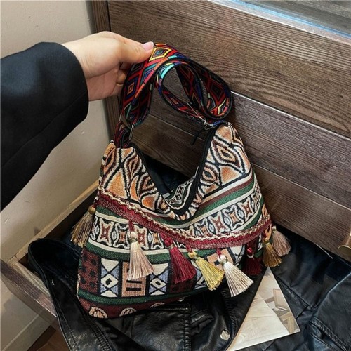Vintage Bohemians Women Crossbody Bag Tassel Ethnic Hippie Sling Shoulder Bag AU - Picture 10 of 18