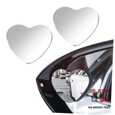 2 PCS Blind Spot Mirrors - 360 Rotating Wide Angle Glass Auto Rear Heart Shape