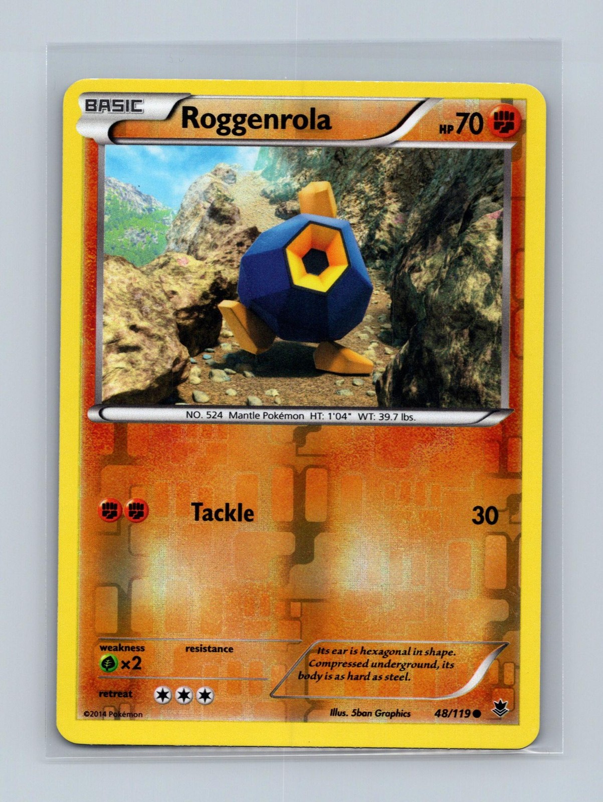Roggenrola 48/119 Common Phantom Forces Pokemon Reverse Holo Lightly Played