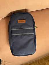Brookstone Mens Navy Blue Travel Bag with Lea...