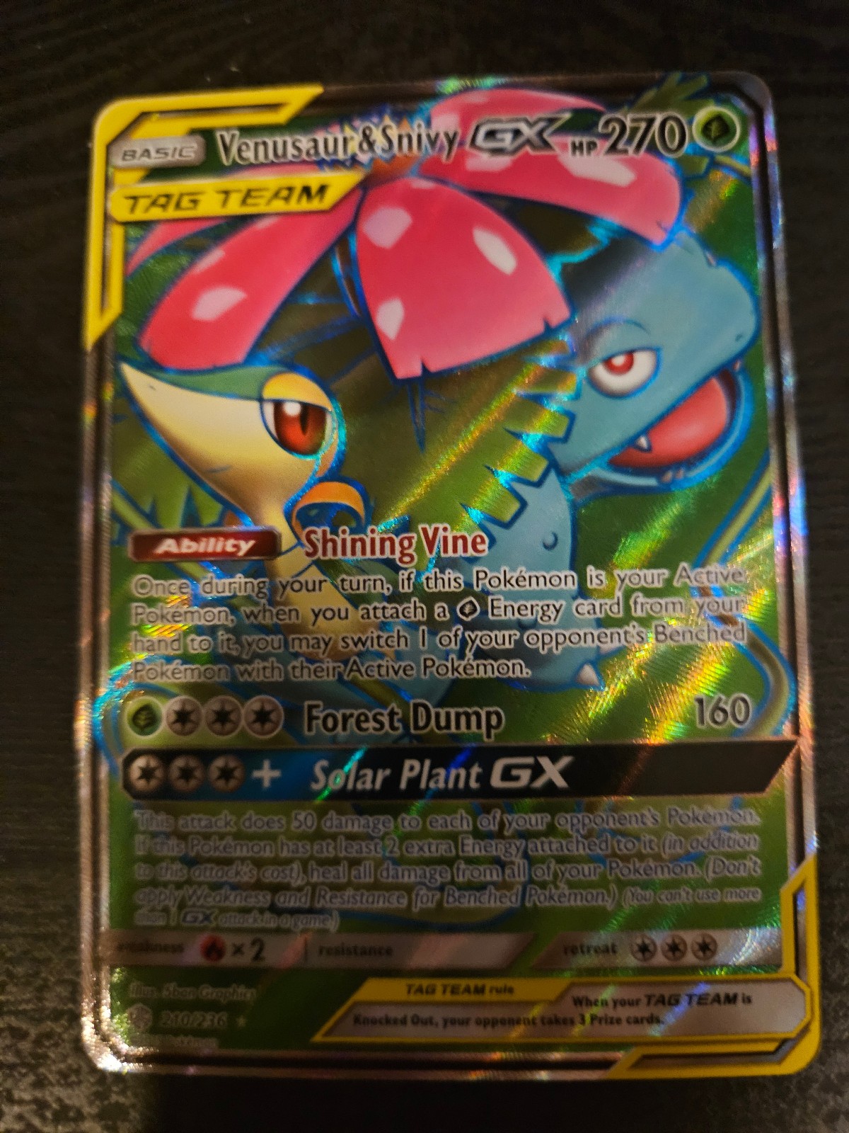 Pokemon Cosmic Eclipse Venusaur & Snivy Full Art 210/236 Ultra Rare Near Mint