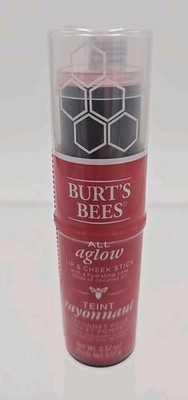 Burt's Bees All Aglow Lip & Cheek Stick Blush Bay # 1250 suez sands