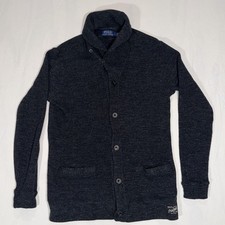 Polo Ralph Lauren Sweater Mens Med Cardigan Shawl Collar Waffle Knit
