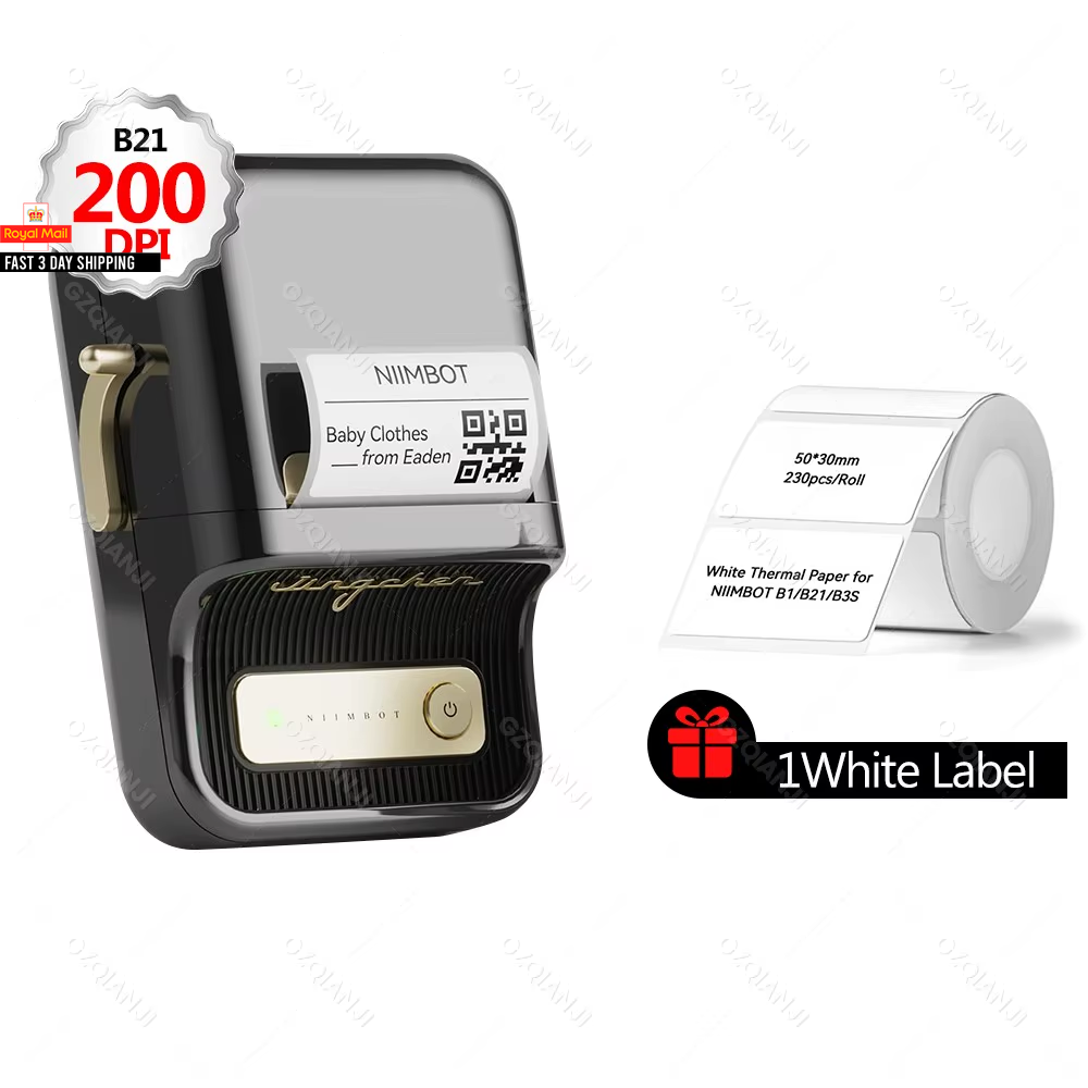 300Dpi Niimbot B21PRO Thermal Label Sticker Printer 200Dpi B21 with Paper Rolls