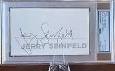 JERRY SEINFELD Signed Autograph 3x5 Cut Signature PSA/DNA COA Sitcom Comedian