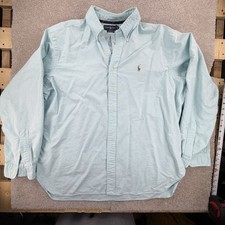 Vintage Ralph Lauren Oxford Shirt Mens XL Classic Fit Light Blue Flesh Pony