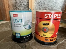 New and Sealed Staples CD-R Recordable CD - 100 Count - 700 MB 52X 80 Min  More
