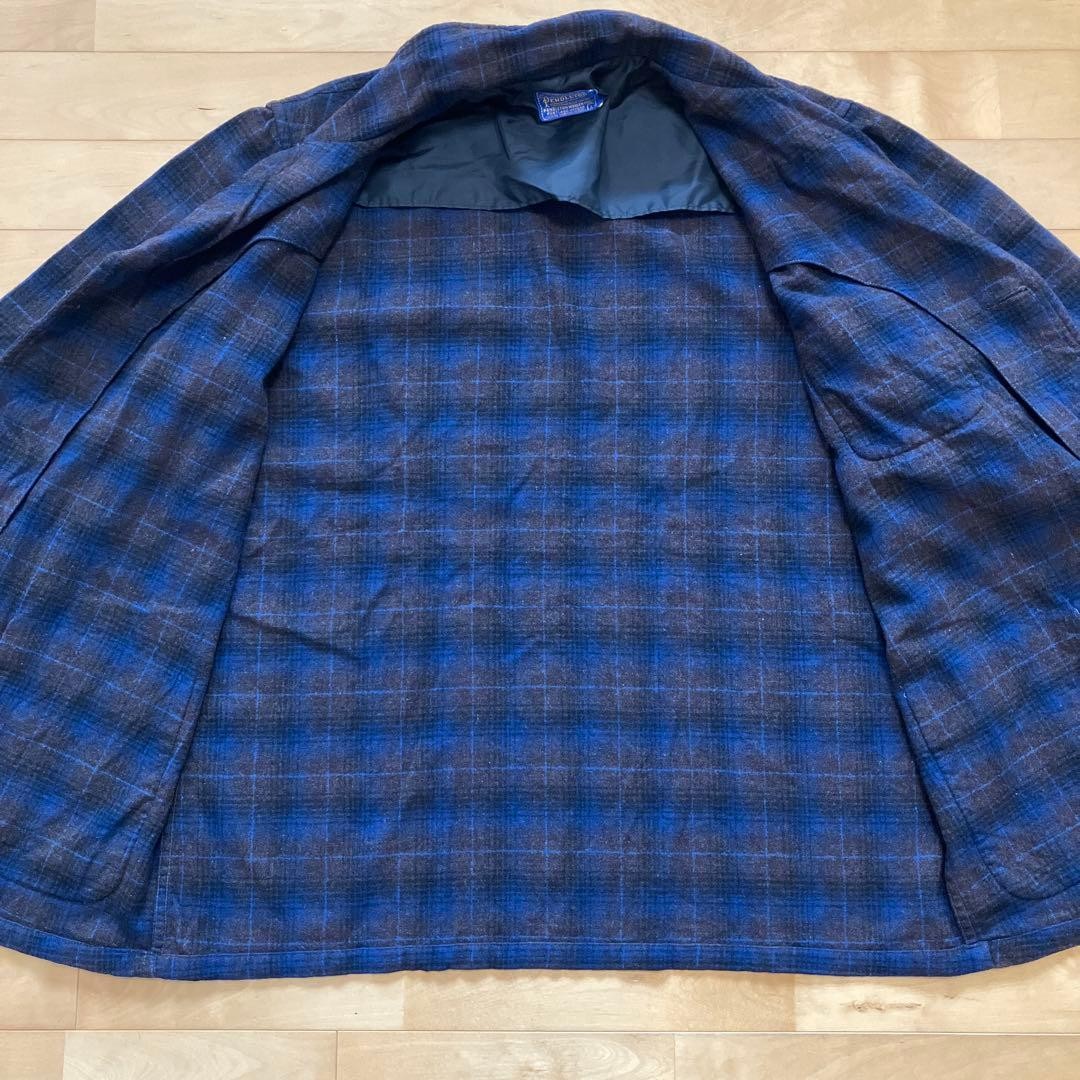Pendleton Wool Jacket Ombre Shadow Check Brown Bl… - image 8