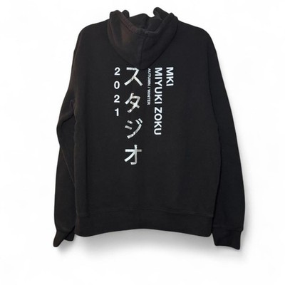 MKI Miyuki Zoku A/W  21 RARE Premium Streetwear Black Zip-Up Hoodie   LARGE