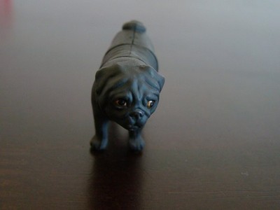 New Japan Kaiyodo Furuta Choco Egg Pet Animal Puzzle Figures Black Pug Dog