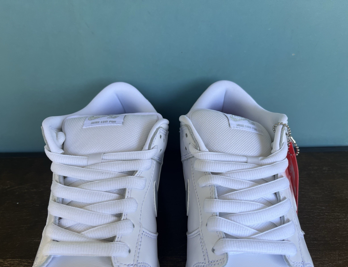 Nike SB Dunk Low x Supreme White/Metallic Silver Men\'s Size 11 HQ8487-100 SB Dunk Low Supreme 94 White Metallic Silver Price starts at  main image 4